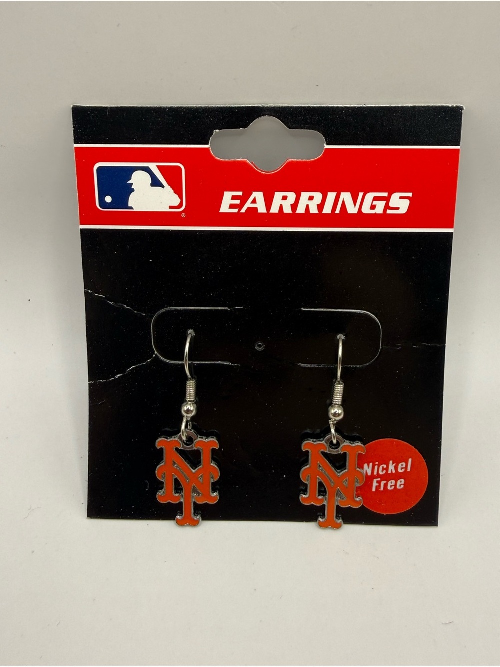 New York Mets NY Earrings, MLB Baseball Earrings, Official MLB Nickel Free